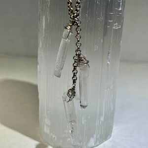 Healing energy! Clear quartz and sterling necklace! Handmade gift.